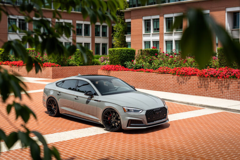 A 2018 Audi S5 Nardo on 20 Inch Blaque Diamond BD-F18 Gloss Black Wheels