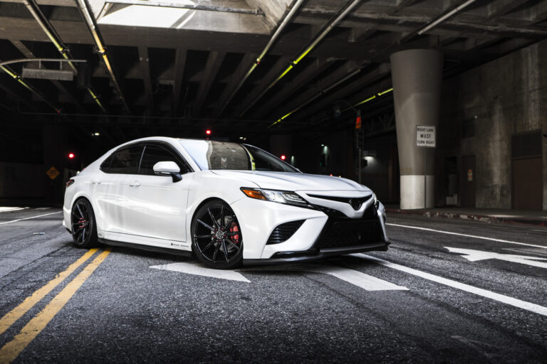 A 2018 Toyota Camry XSE on Blaque Diamond BD-11 Gloss Black Wheels