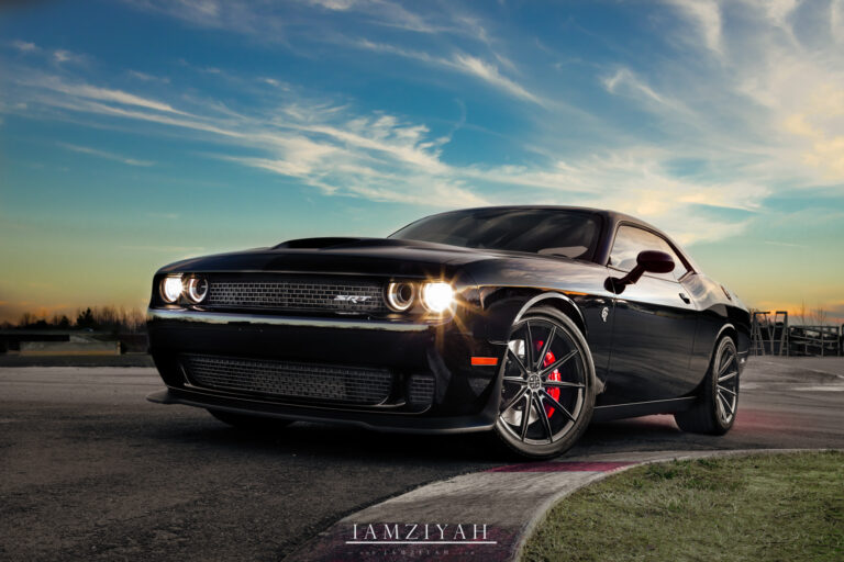 A 2018 Dodge Hellcat on 20 Inch Blaque Diamond BD-11 Gloss Black Wheels