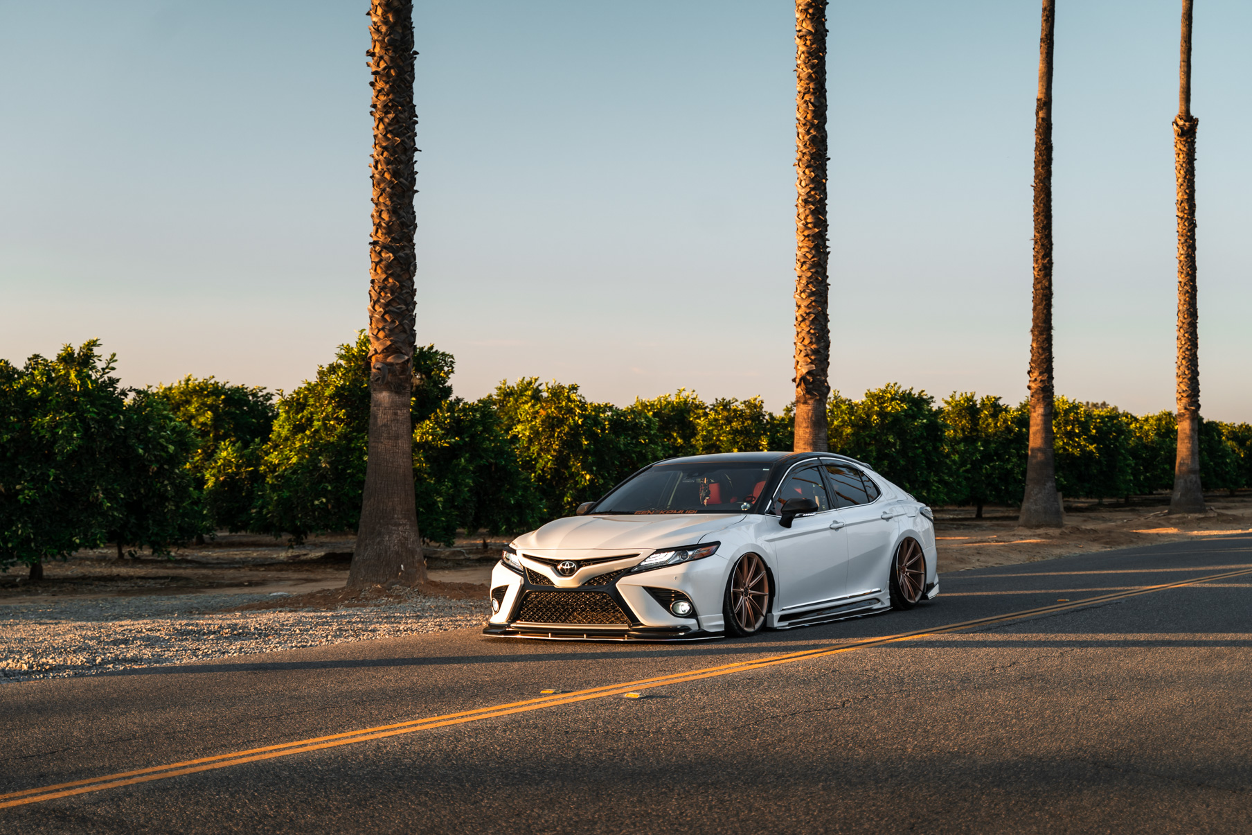 A 2018 Toyota Camry XSE on Blaque Diamond BD-11 Rose Gold Wheels