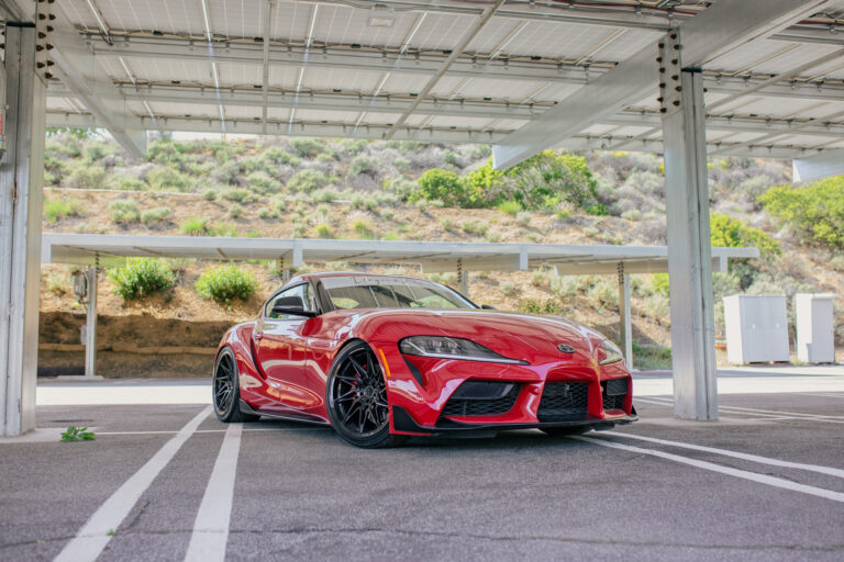 A 2020 Toyota Supra Launch Edition on Blaque Diamond BD-F20 Gloss Black Wheels