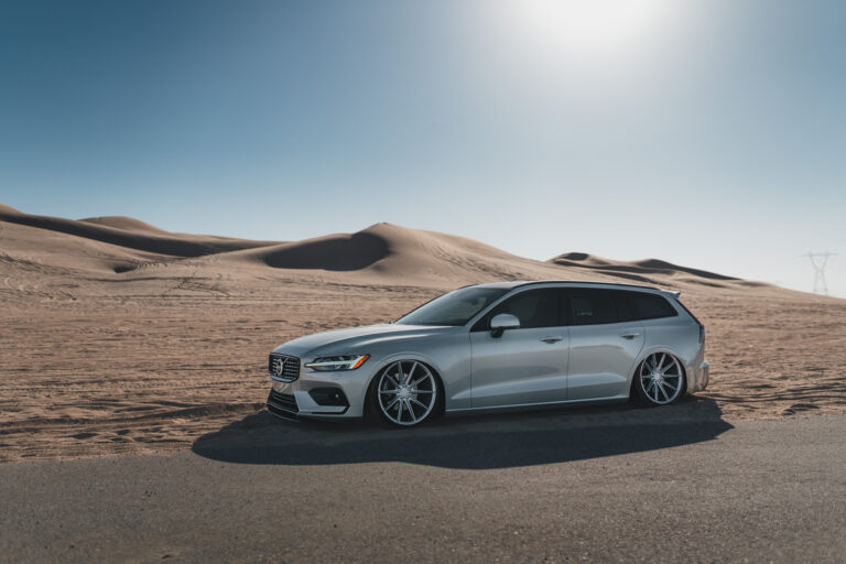 A 2020 Volvo V60 on Blaque Diamond BD-11 Gloss Silver Wheels