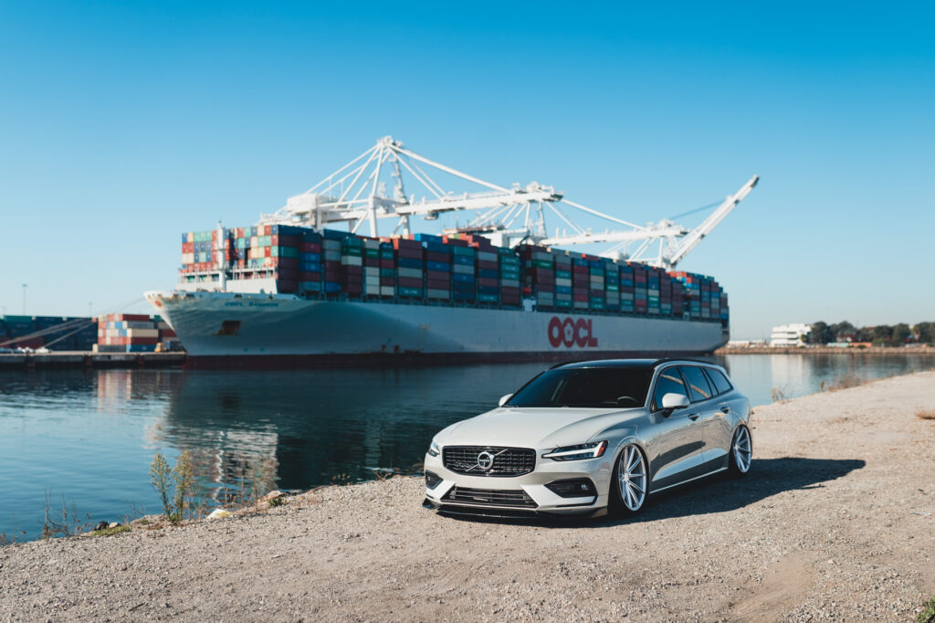 A 2020 Volvo V60 on Blaque Diamond BD-11 Gloss Silver Wheels