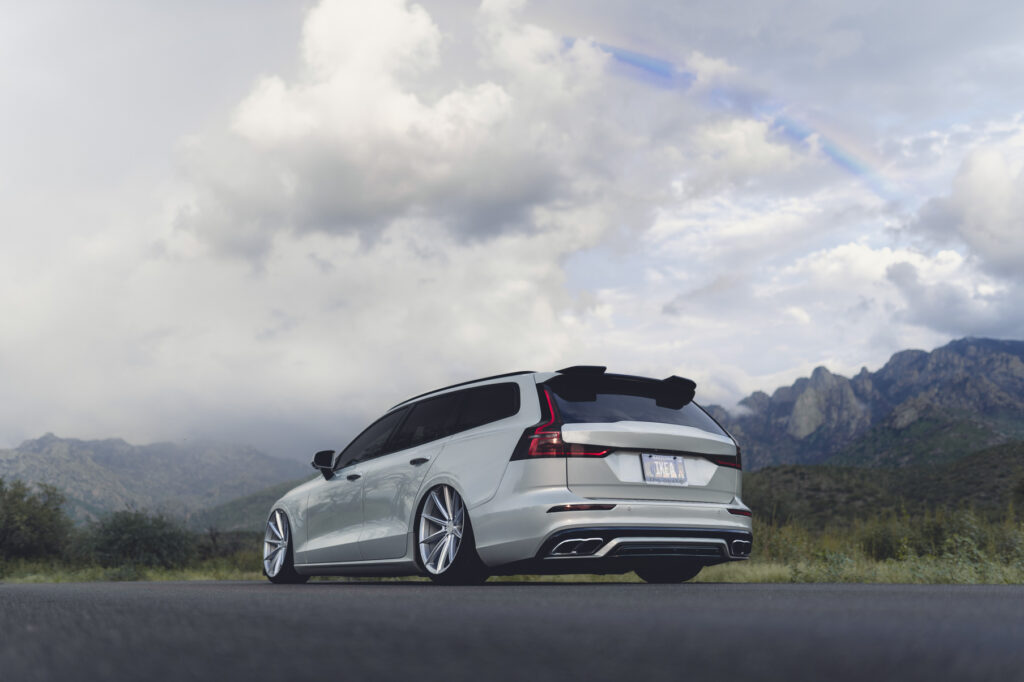 A 2020 Volvo V60 on Blaque Diamond BD-11 Gloss Silver Wheels