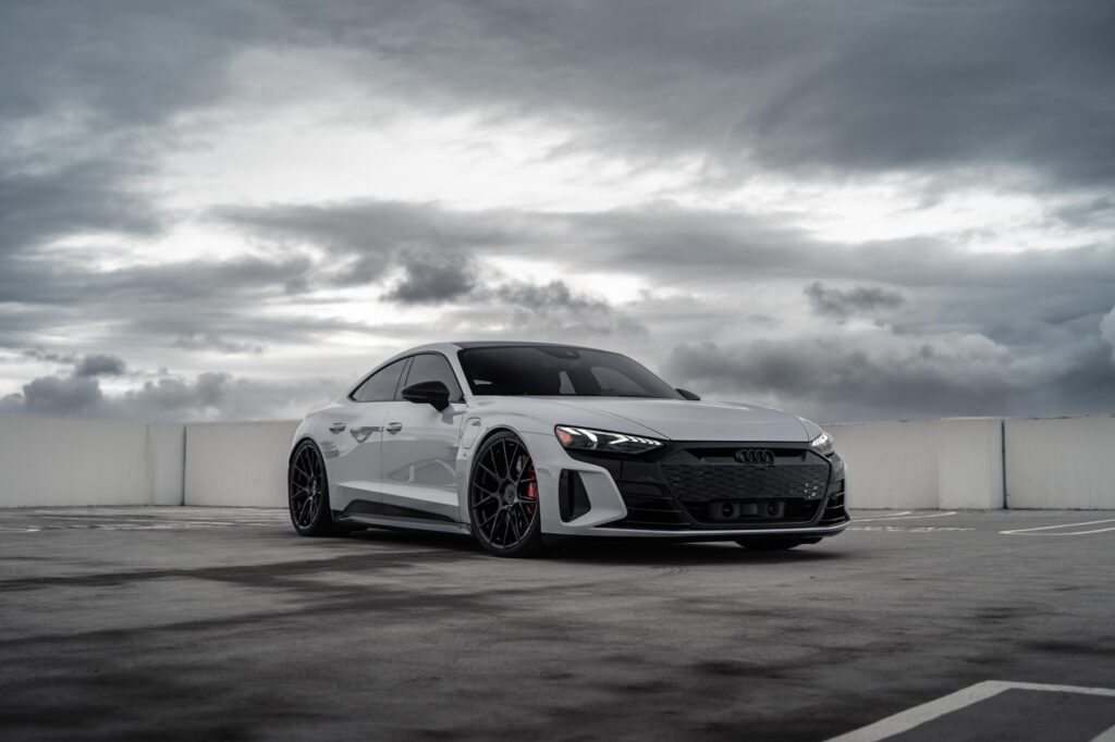 A 2022 Audi RS E-Tron GT on Blaque Diamond BD-F18 Gloss Black Wheels