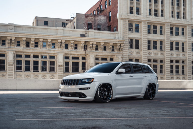 A 2014 Jeep Cherokee SRT8 on Blaque Diamond BD-F25 Gloss Black Wheels