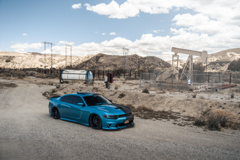 A 2019 Dodge Charger Scatpack 392 on Blaque Diamond BD-F18 Gloss Black Wheels