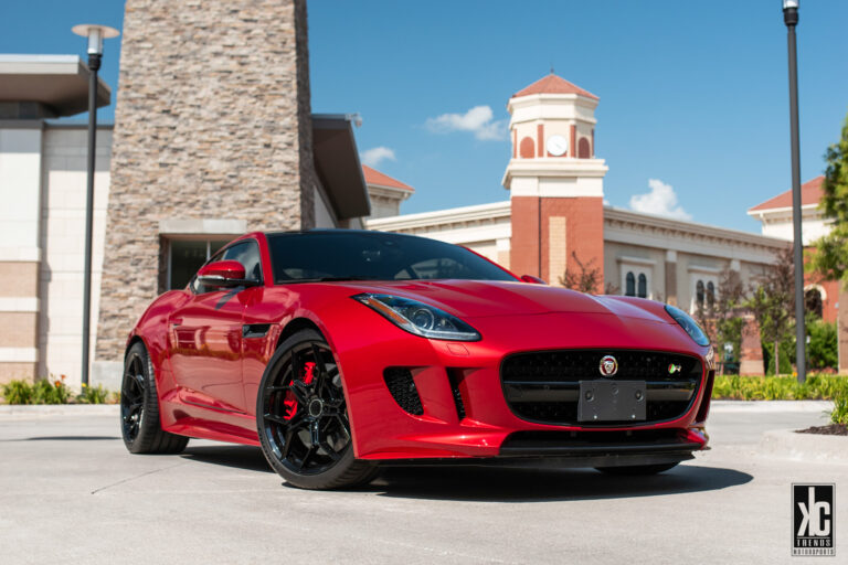 A 2015 Jaguar F-Type Coupe on Blaque Diamond BD-F25 Gloss Black Wheels