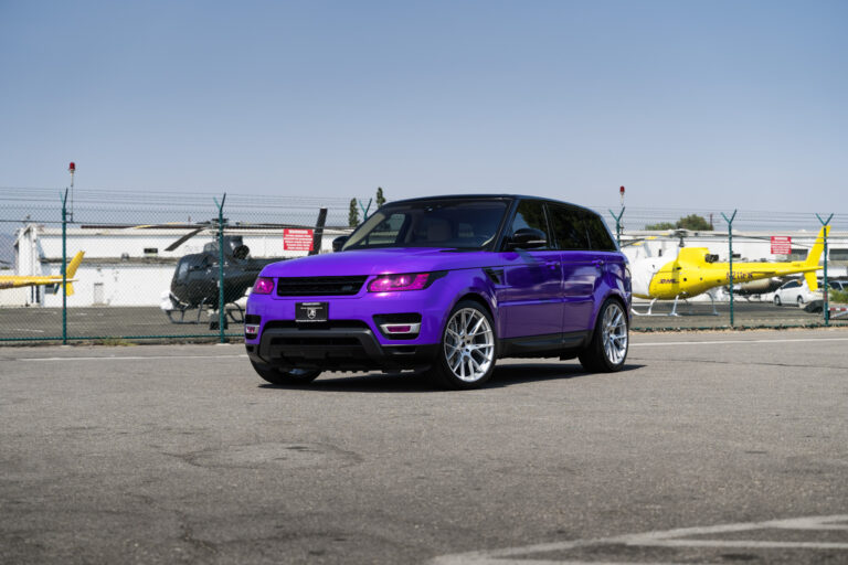 A 2018 Land Rover Range Rover Sport on Blaque Diamond BD-F18 Brushed Silver Wheels