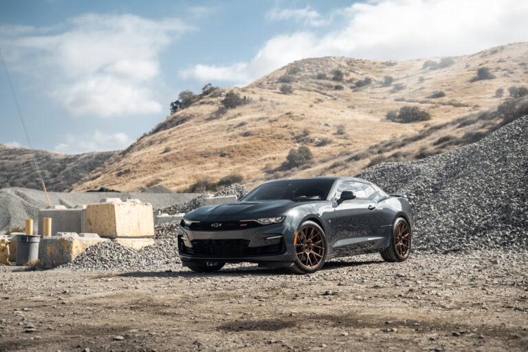 A 2020 Chevrolet Camaro SS on Blaque Diamond BD-F18 Brushed Bronze Wheels