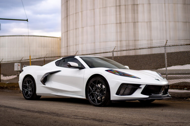 A 2020 Chevrolet Corvette C8 on Blaque Diamond BD-F25 Gloss Black Wheels