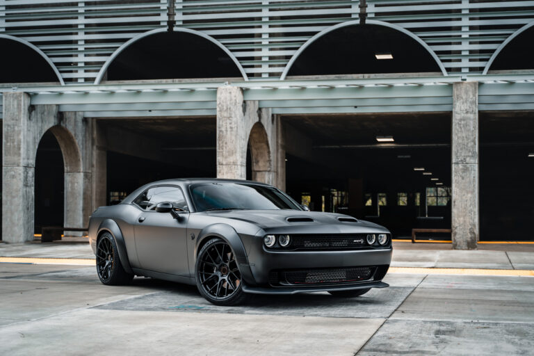 A 2019 Dodge Demon Redeye Widebody on Blaque Diamond BD-F18 Gloss Black Wheels