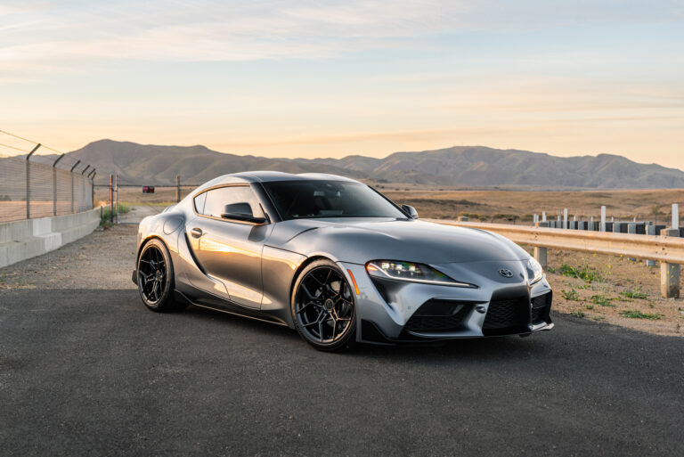 A 2021 Toyota Supra on Blaque Diamond BD-F25 Gloss Black Wheels