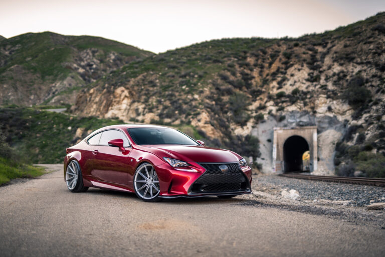 A 2016 Lexus RC200T F Sport on Blaque Diamond BD-11 Frozen Silver Wheels