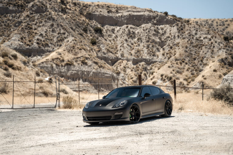 A 2012 Porsche Panamera on Blaque Diamond BD-F25 Gloss Black Wheels