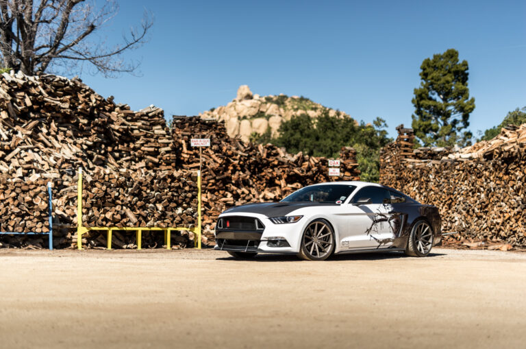 A 2015 Ford Mustang Eco Boost on Blaque Diamond BD-11 Matte Antique Bronze Wheels