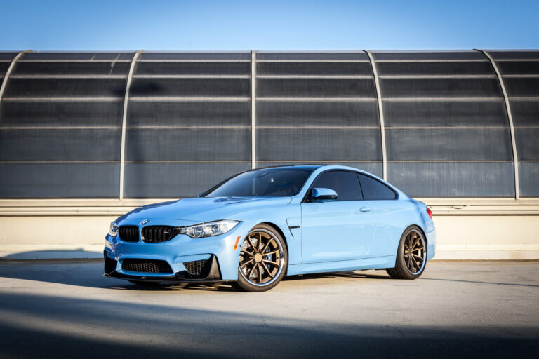 A BMW M4 on 20 Inch Blaque Diamond BD-23 Bronze Wheels