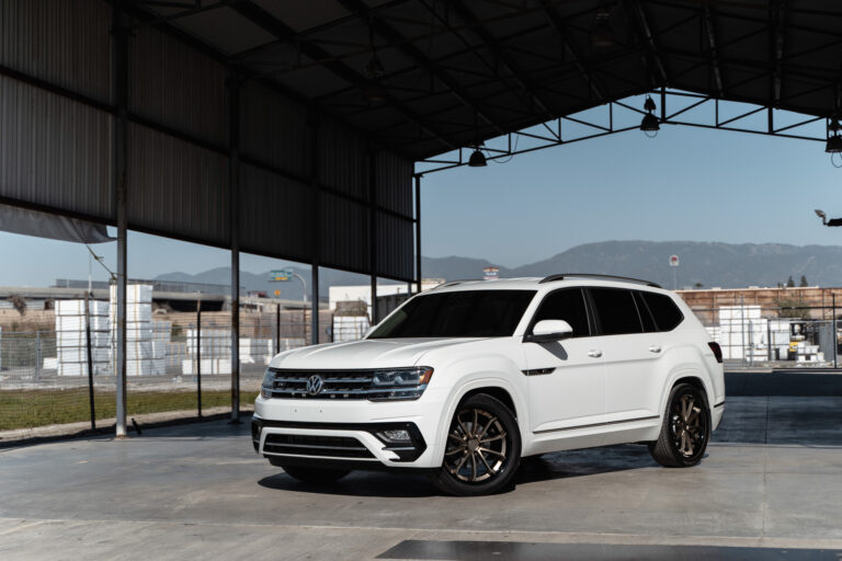 A 2018 Volkswagen Atlas on Blaque Diamond BD-23 22 inch Matte Bronze Wheels