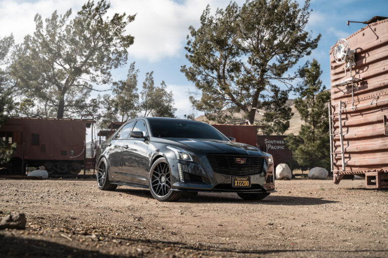 A 2014 Cadillac CTS V Sport on BD-27 Satin Black with Black Chrome Lip Wheels