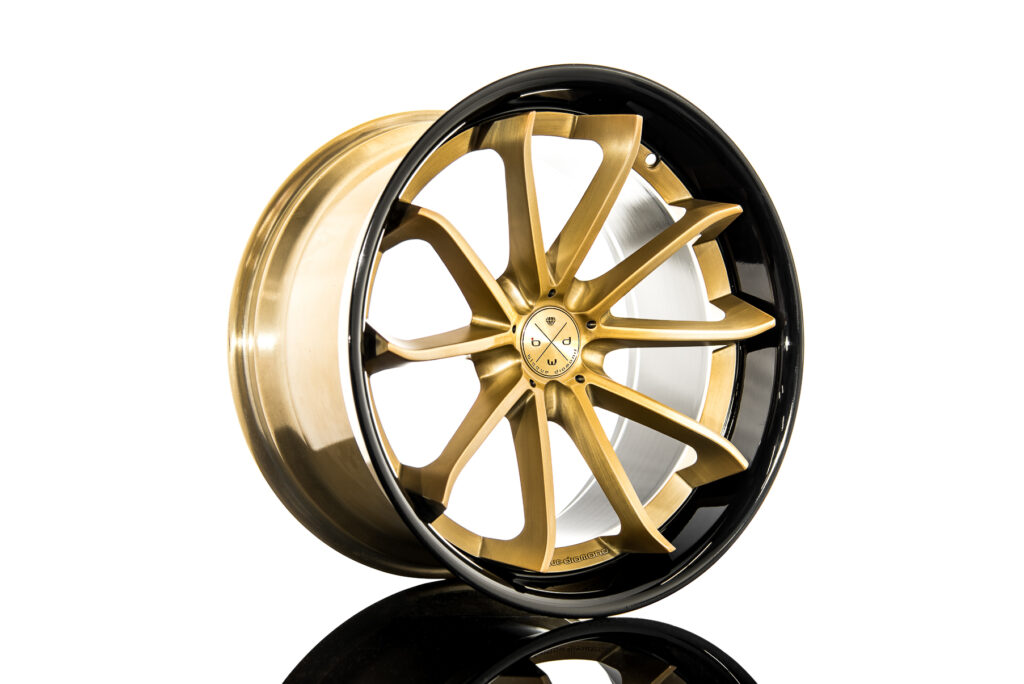 Blaque Diamond BD-23 Brushed Gold Face with Gloss Black Lip Classic Series Wheels Product Photo