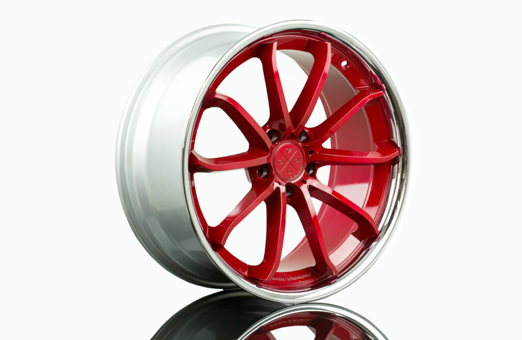 Blaque Diamond BD-11 Red Center with Chrome Lip Classic Series Custom Finish Wheel Product Photo
