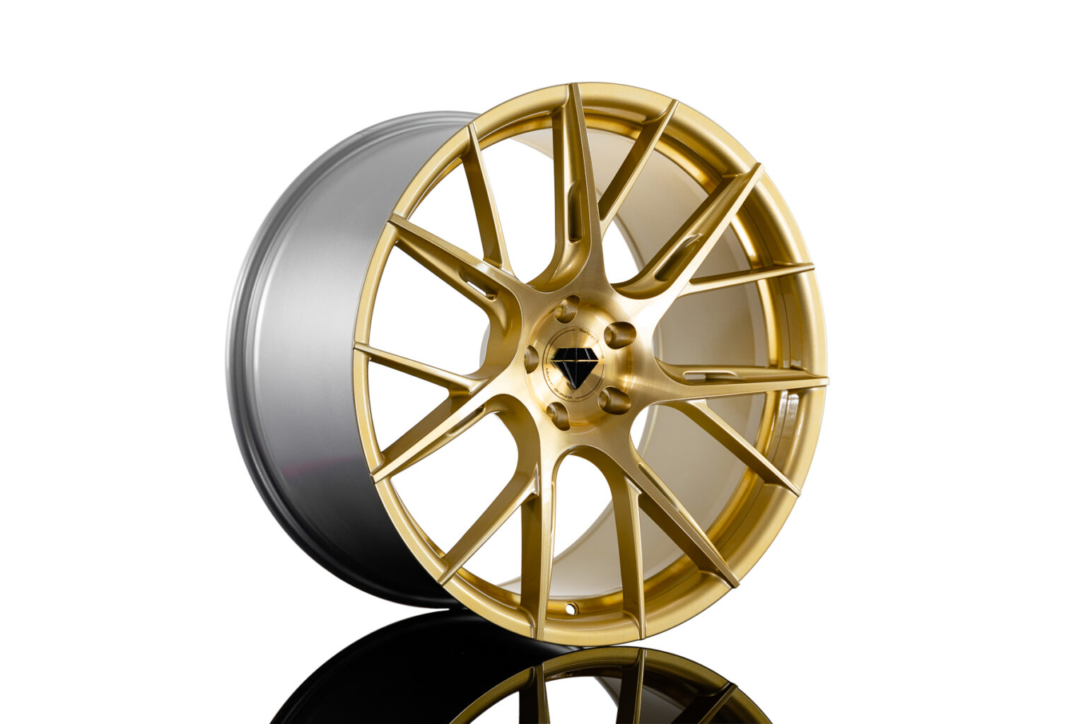BDF18 Brushed Brass Gold Flow Series Wheel Blaque Diamond