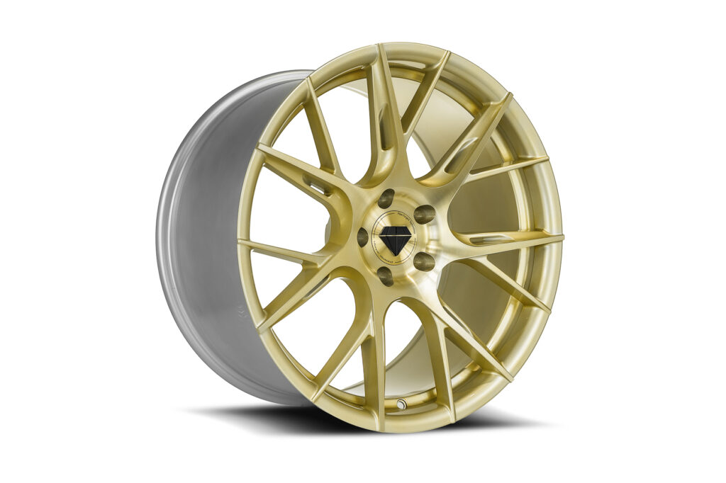 Blaque Diamond BD-F18 Custom Finish Anodized Gold Flow Forged Series Wheel Product Photo