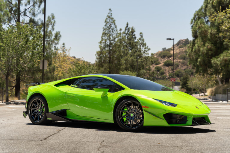 A 2020 Lamborghini Huracan on Blaque Diamond BD-F20 Gloss Black Wheels