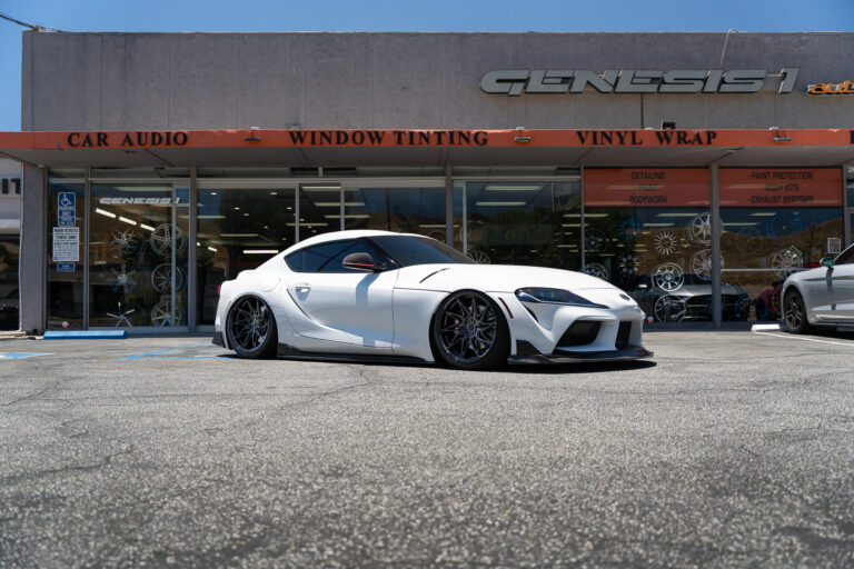 A 2020 Toyota Supra on Blaque Diamond BD-F20 Gloss Black Wheels