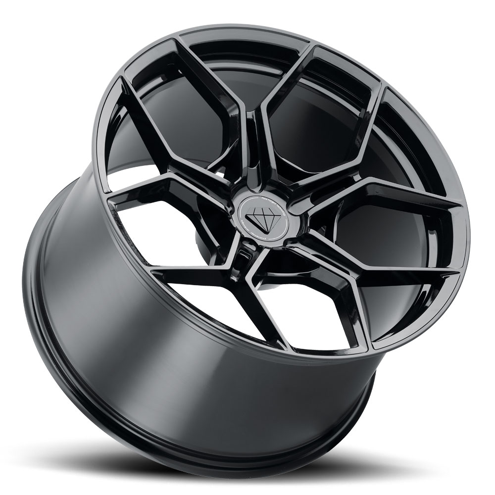 Blaque Diamond Gloss Black BD-F25 Wheel in Rubble