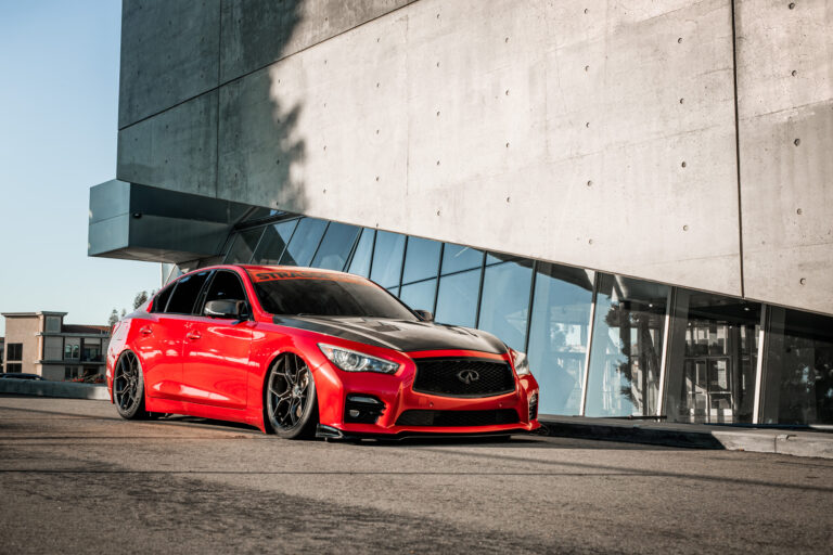 A 2017 Infiniti Q50 on Blaque Diamond BD-F25 DDT Wheels