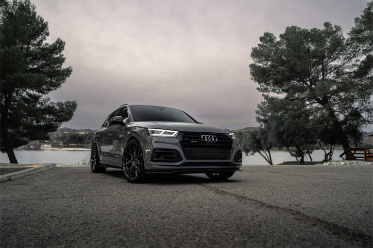 2019 Audi SQ5 on Blaque Diamond F18 Gloss Black wheels.