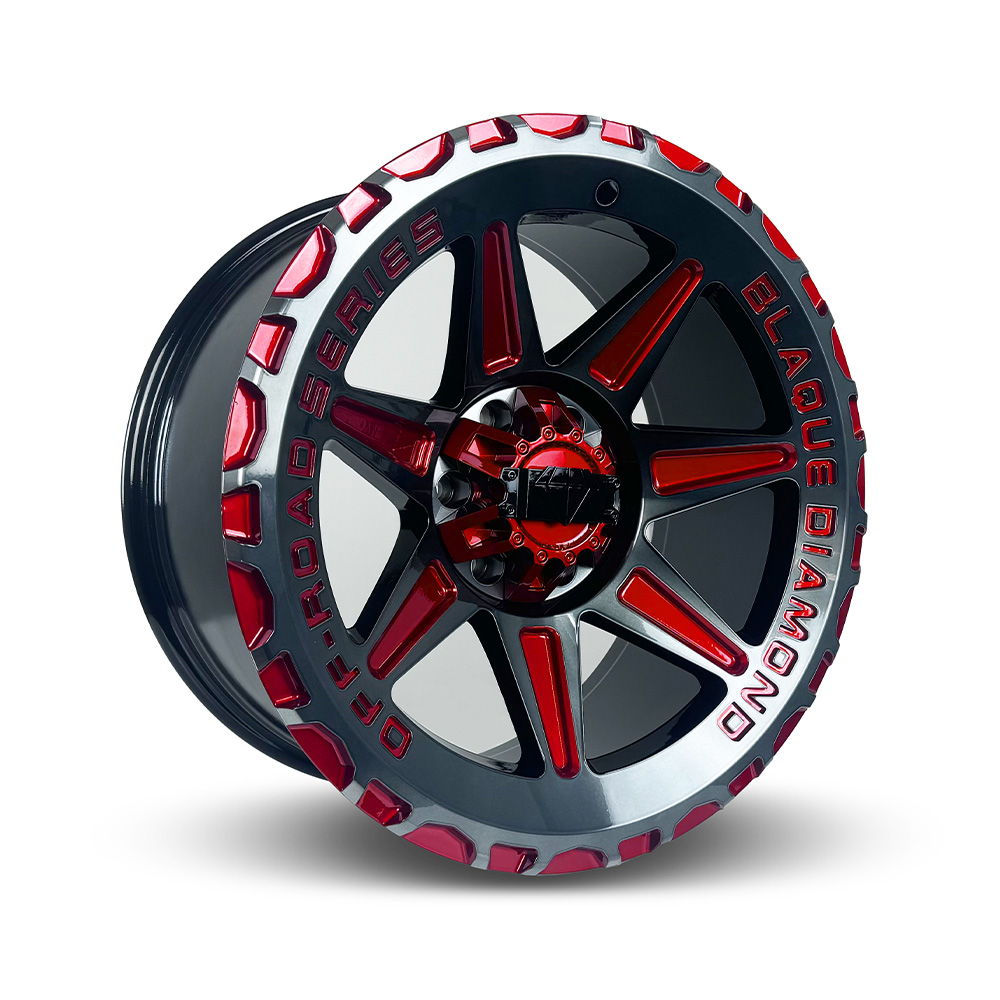 BD-O102 Tinted Machined Black w/ Candy Red